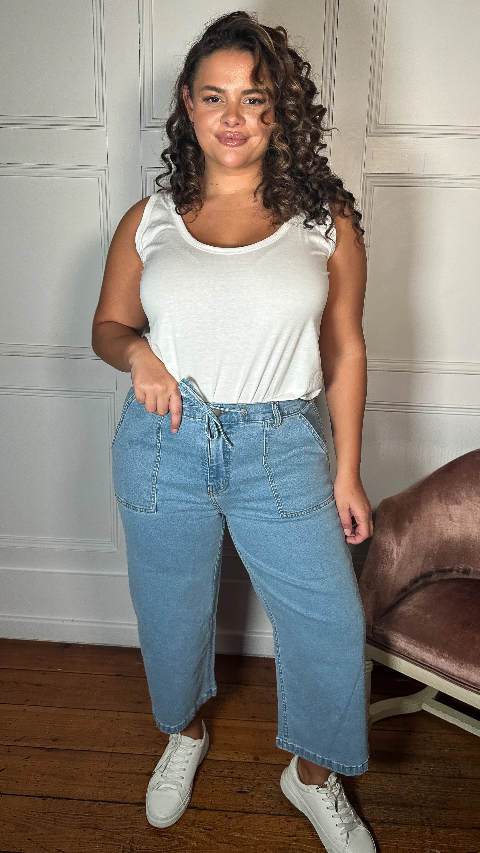 CurveWow Denim Culotte Light Wash - Insurauncei