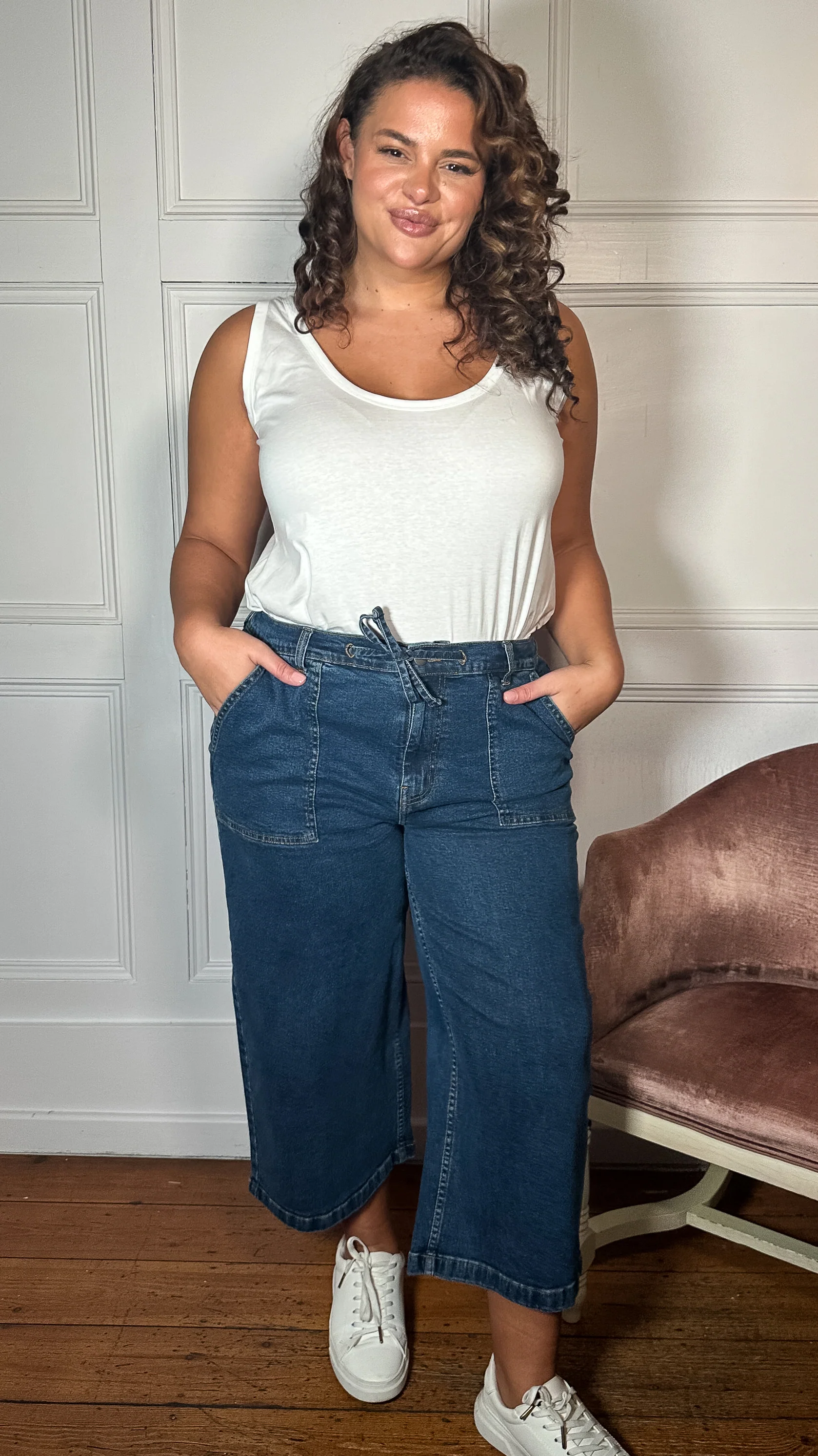 CurveWow Denim Culotte Mid Wash - Insurauncei