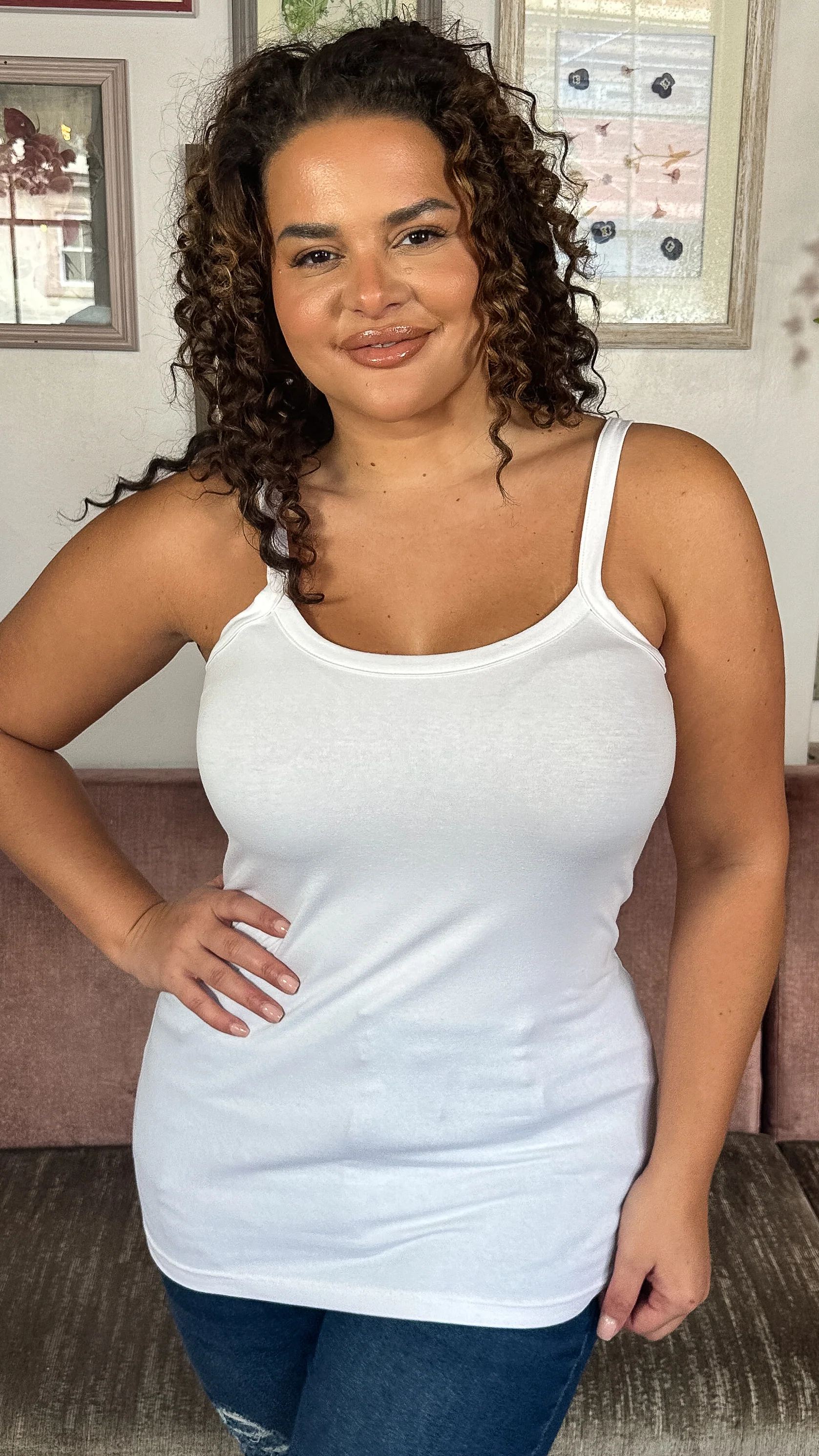 CurveWow Basic Cami Top White - Insurauncei