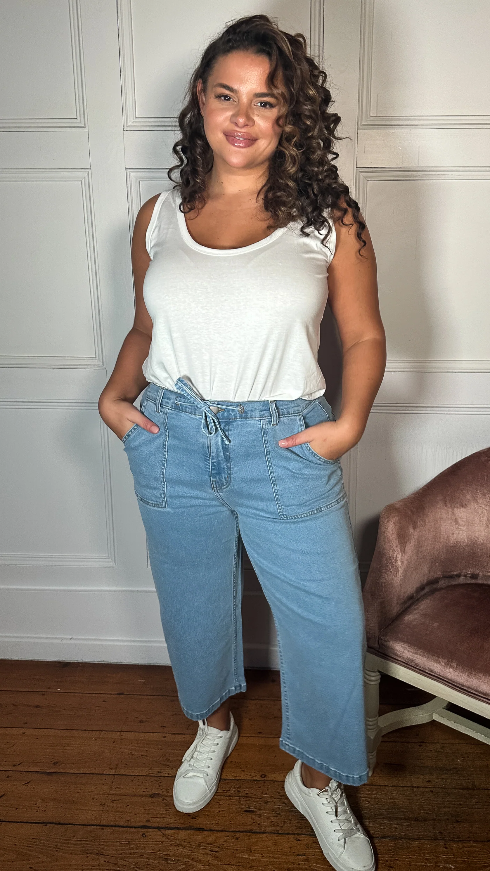 CurveWow Denim Culotte Light Wash - Insurauncei