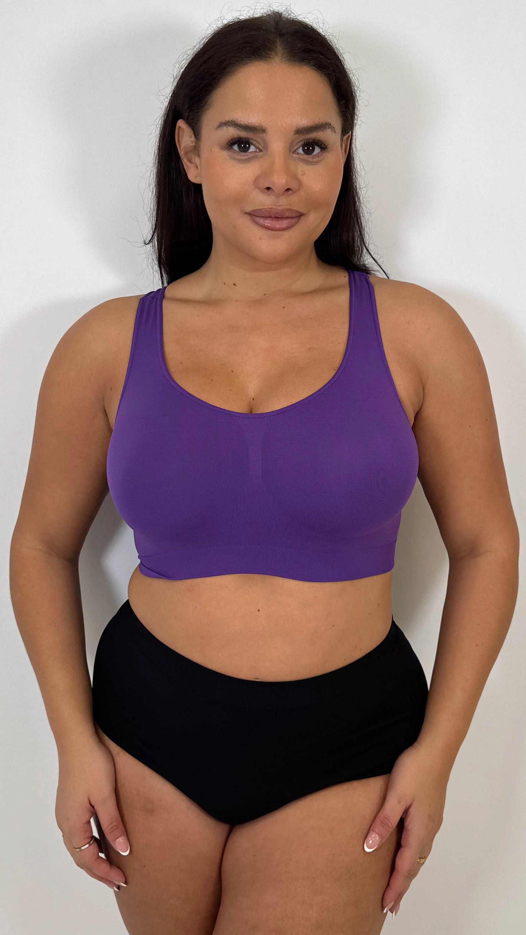 Curvy Seam Free Comfort Bra Purple - Insurauncei
