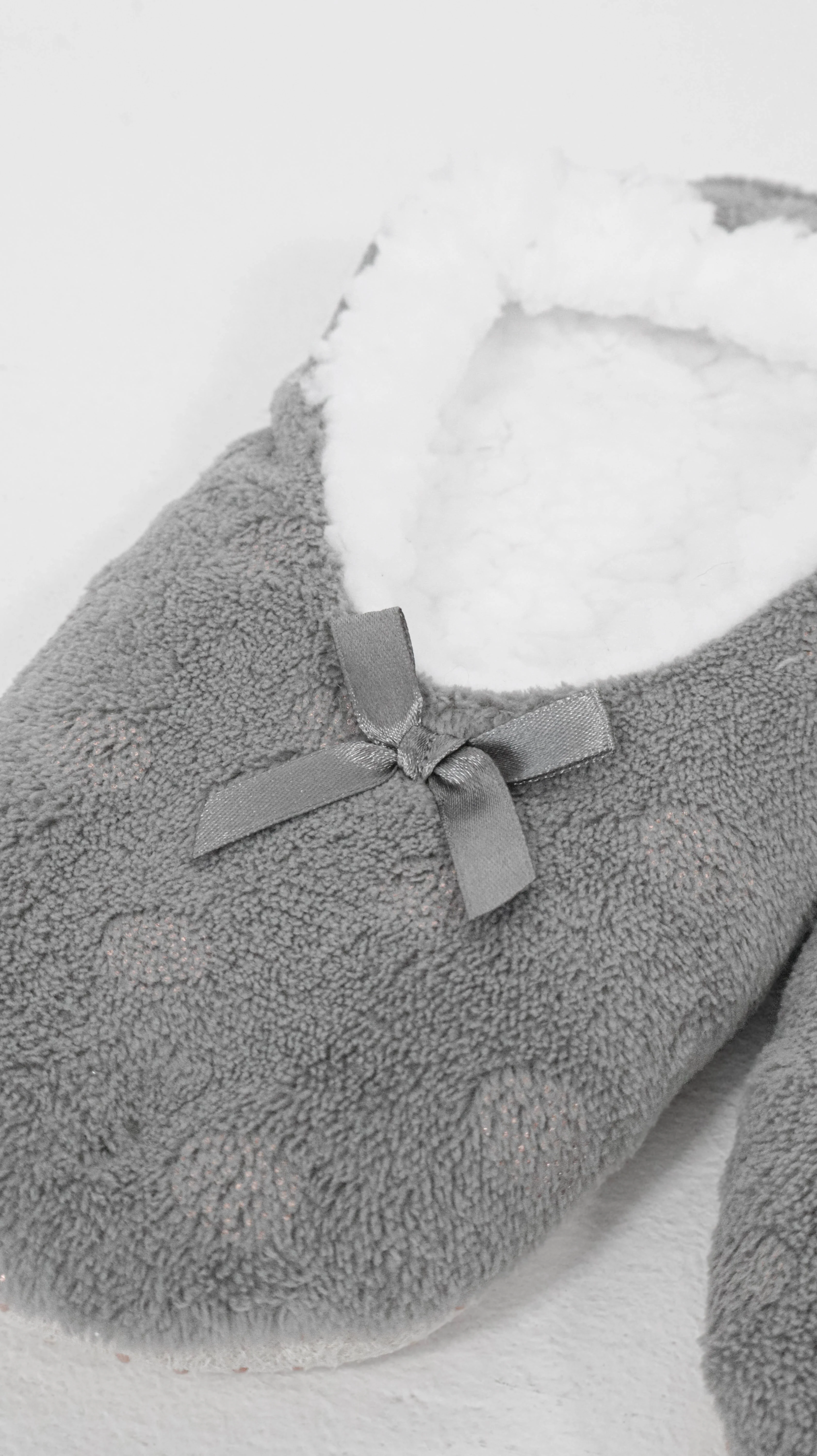 Sherpa Lined Cosy Slipper Socks Grey - Insurauncei