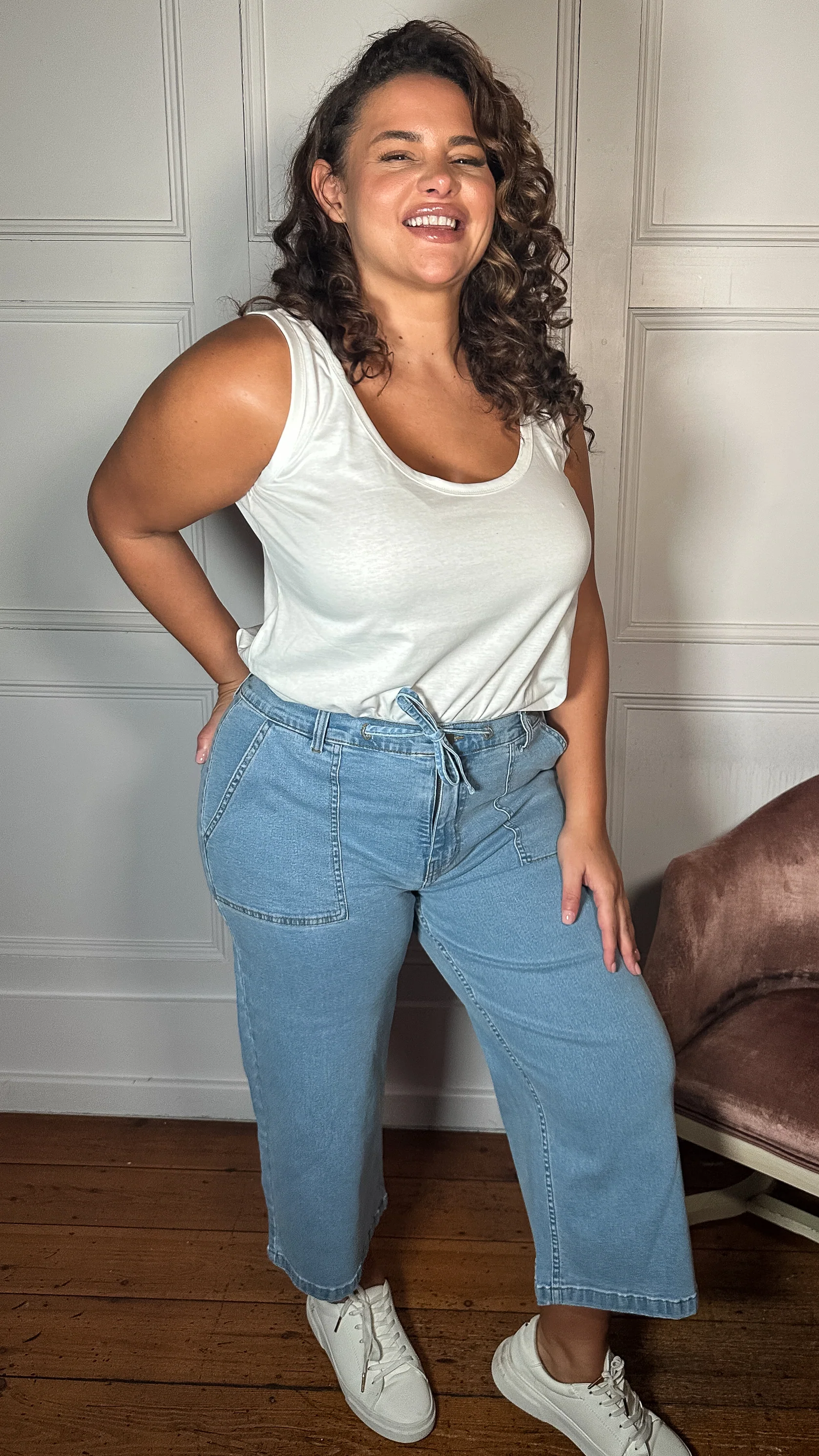 CurveWow Denim Culotte Light Wash - Insurauncei