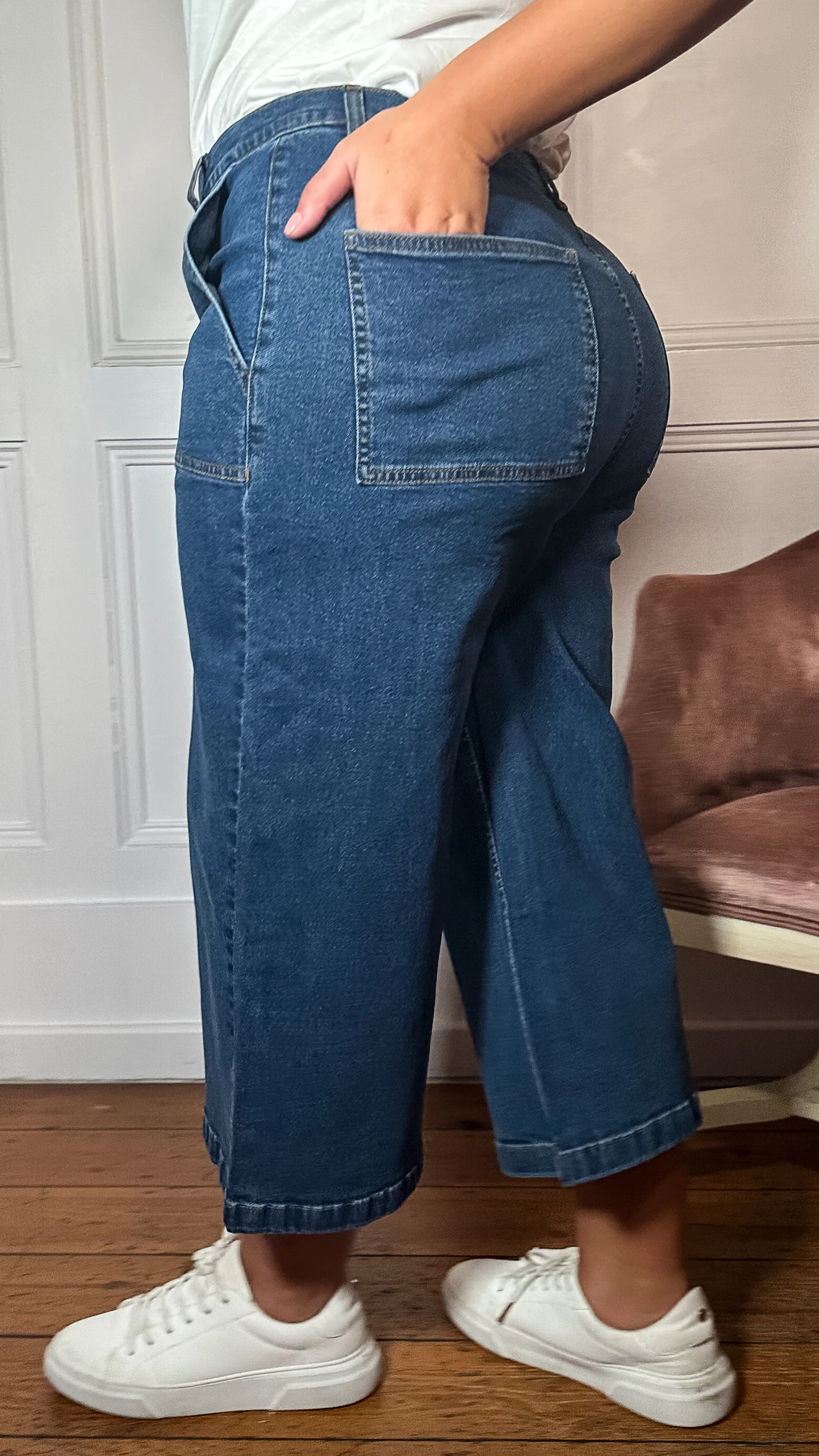 CurveWow Denim Culotte Mid Wash - Insurauncei