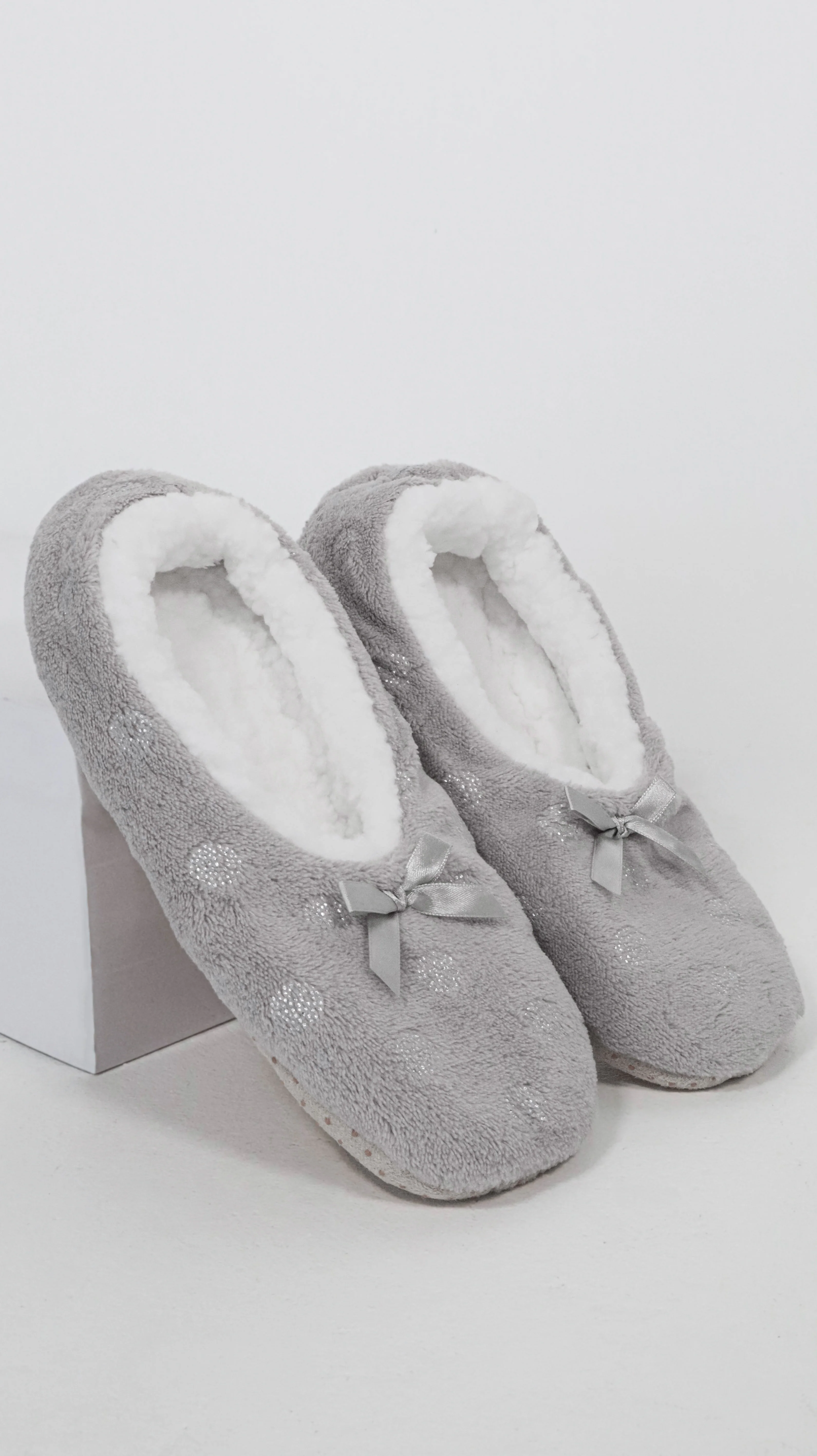 Sherpa Lined Cosy Slipper Socks Light Grey - Insurauncei
