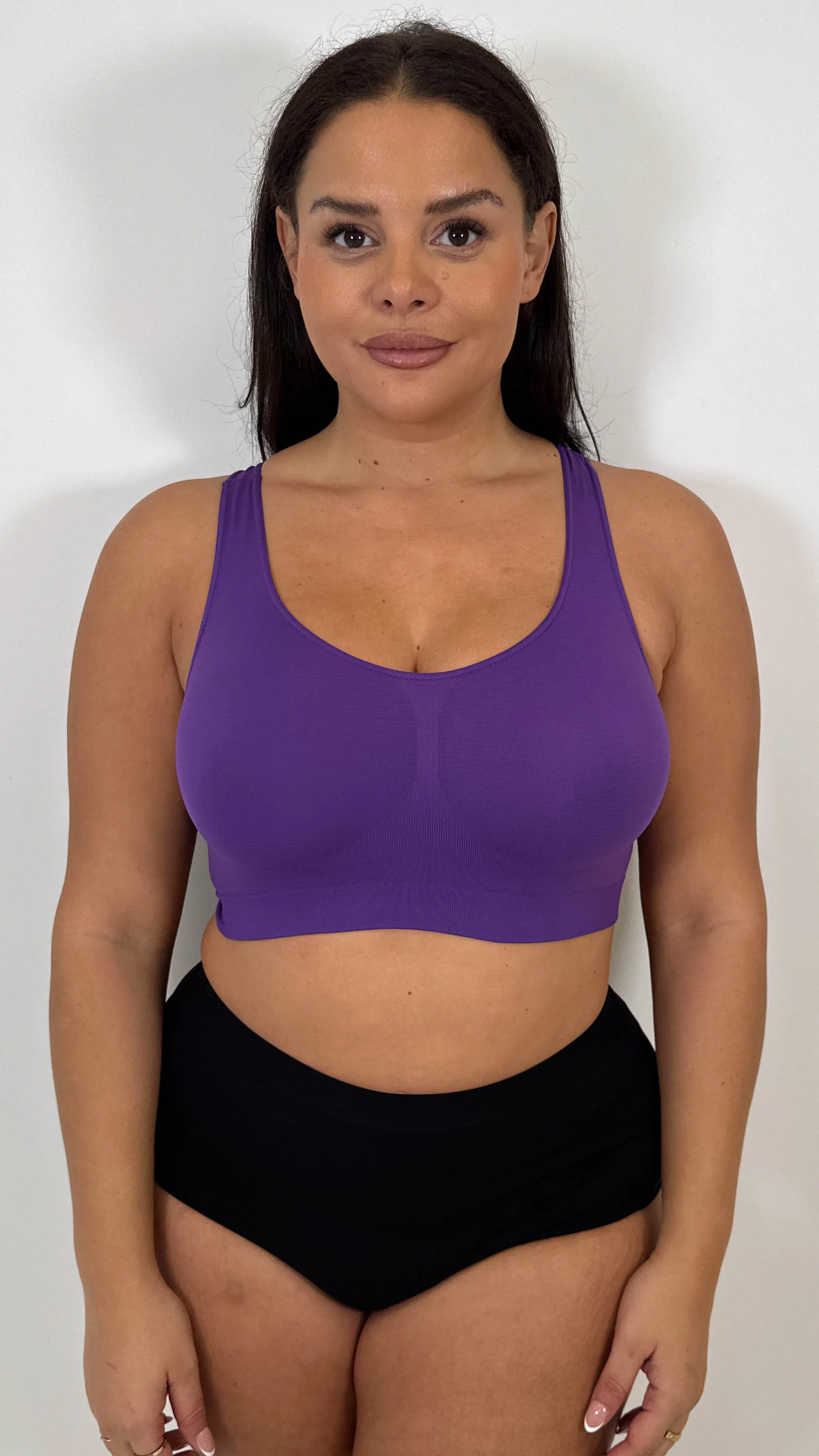 Curvy Seam Free Comfort Bra Purple - Insurauncei
