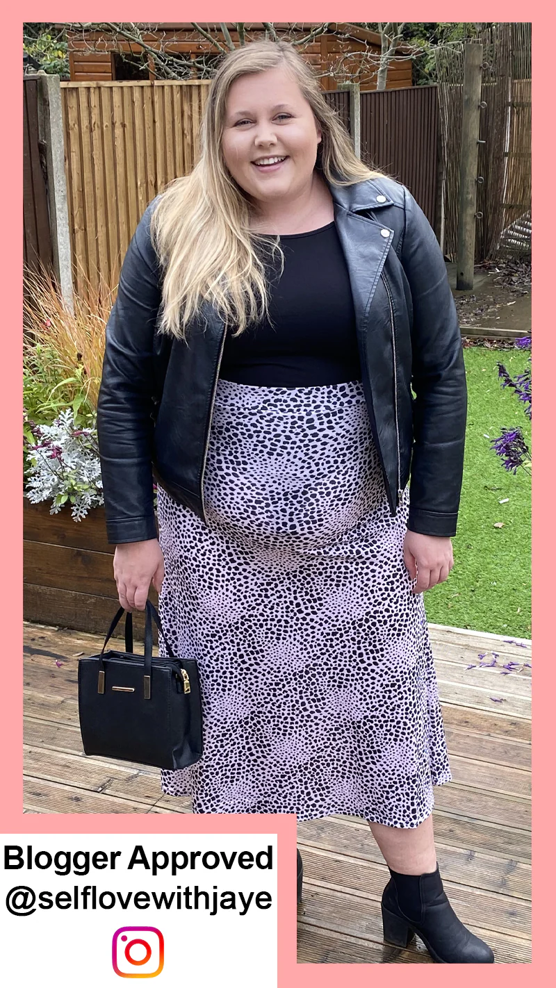 CurveWow Lilac Animal Print Maxi Skirt - Insurauncei