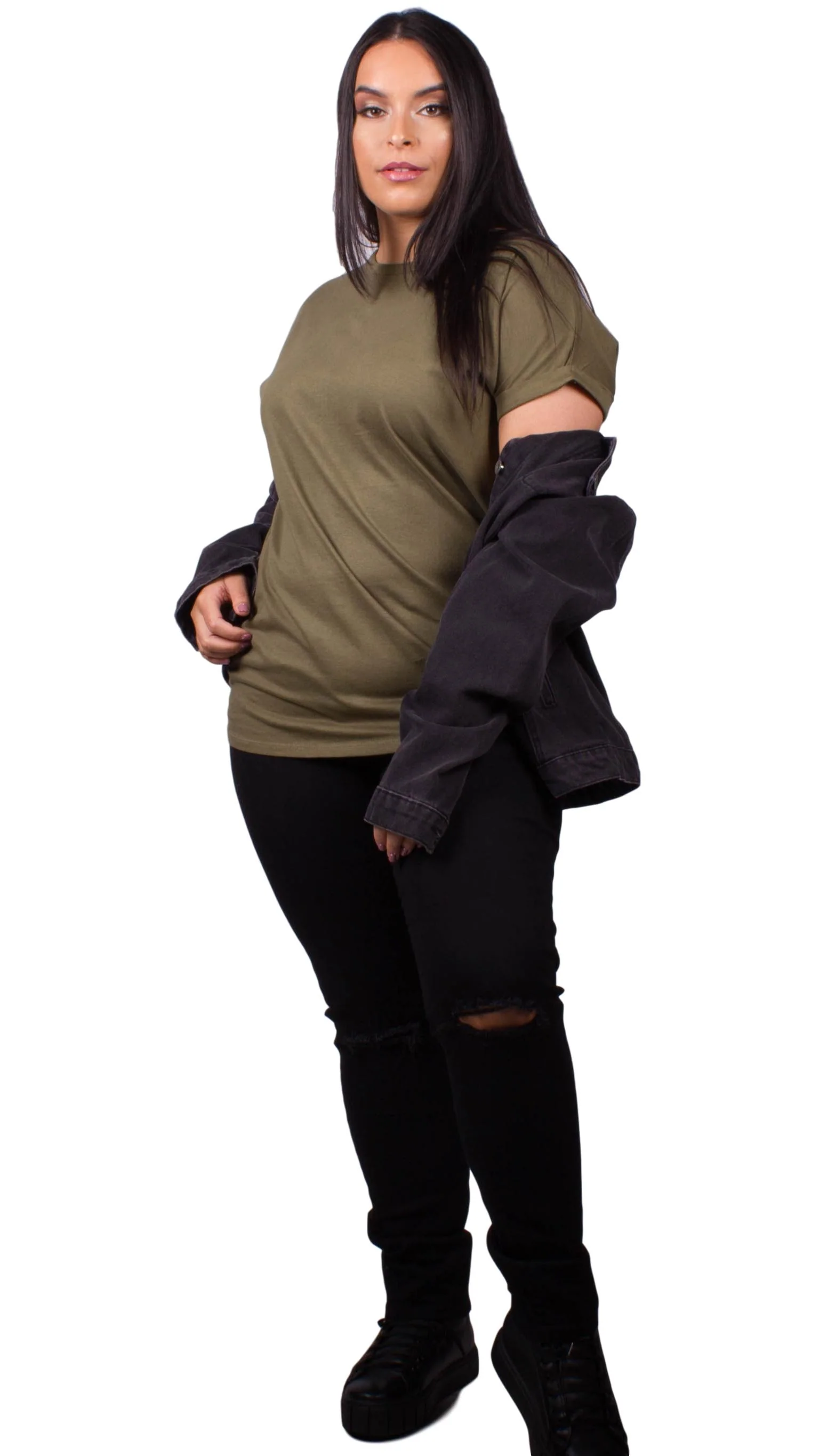 Curvewow Boyfriend T-Shirt Olive - Insurauncei
