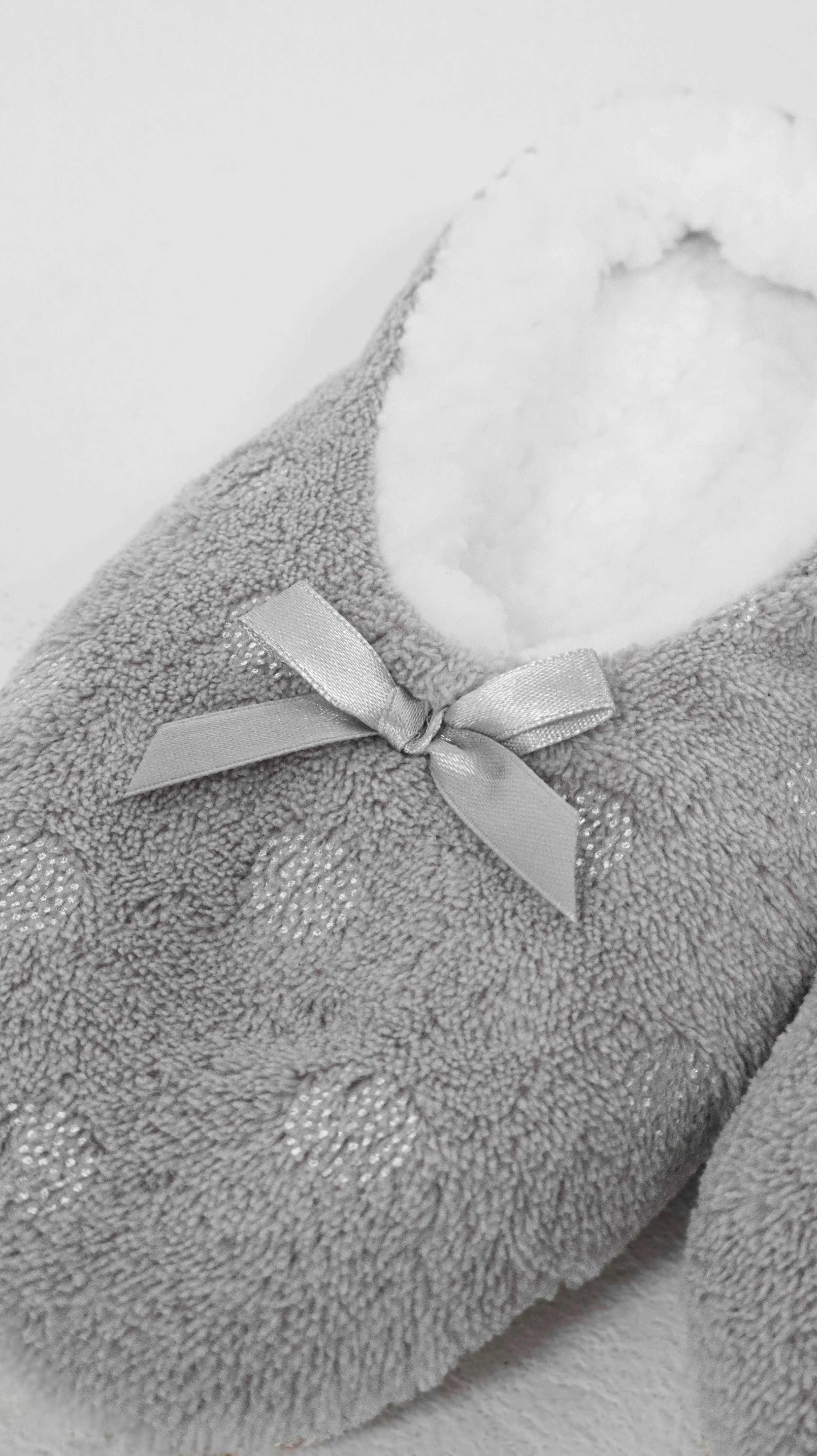 Sherpa Lined Cosy Slipper Socks Light Grey - Insurauncei