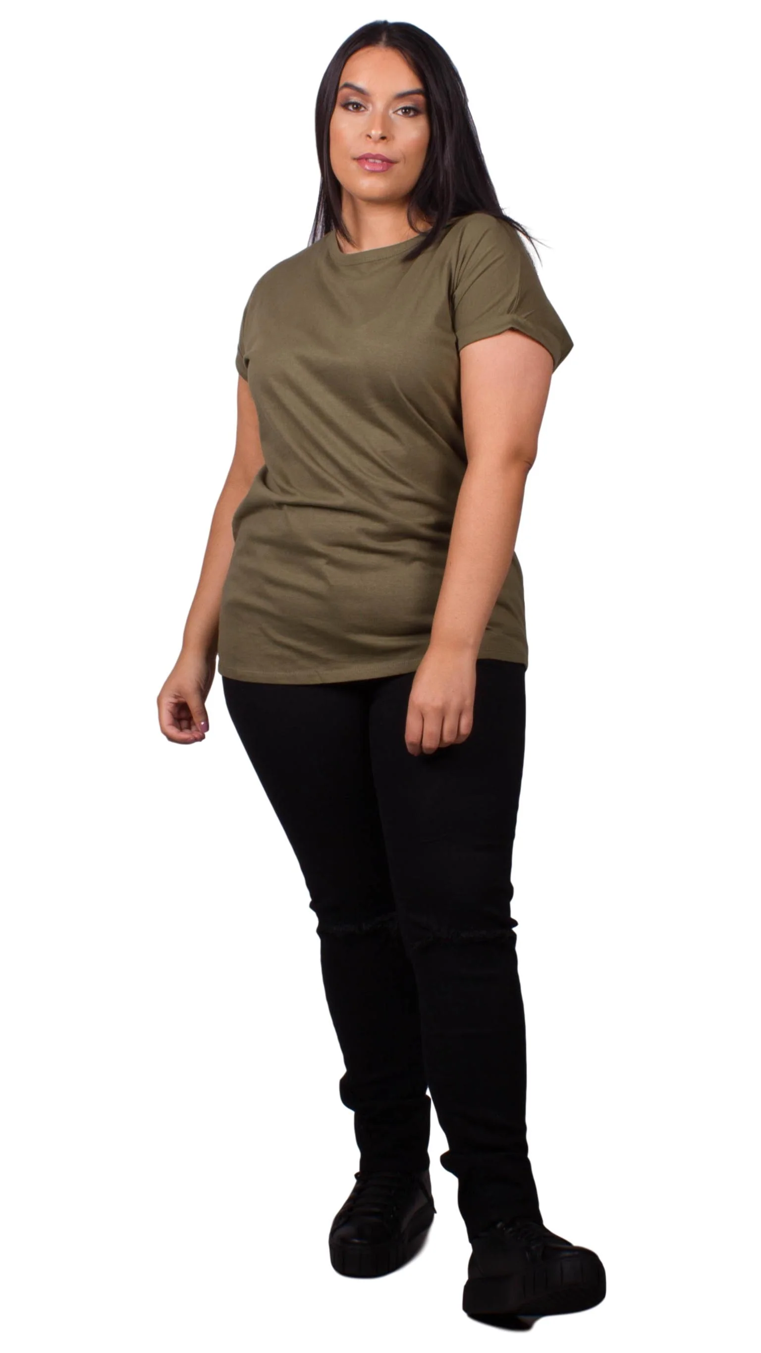 Curvewow Boyfriend T-Shirt Olive - Insurauncei