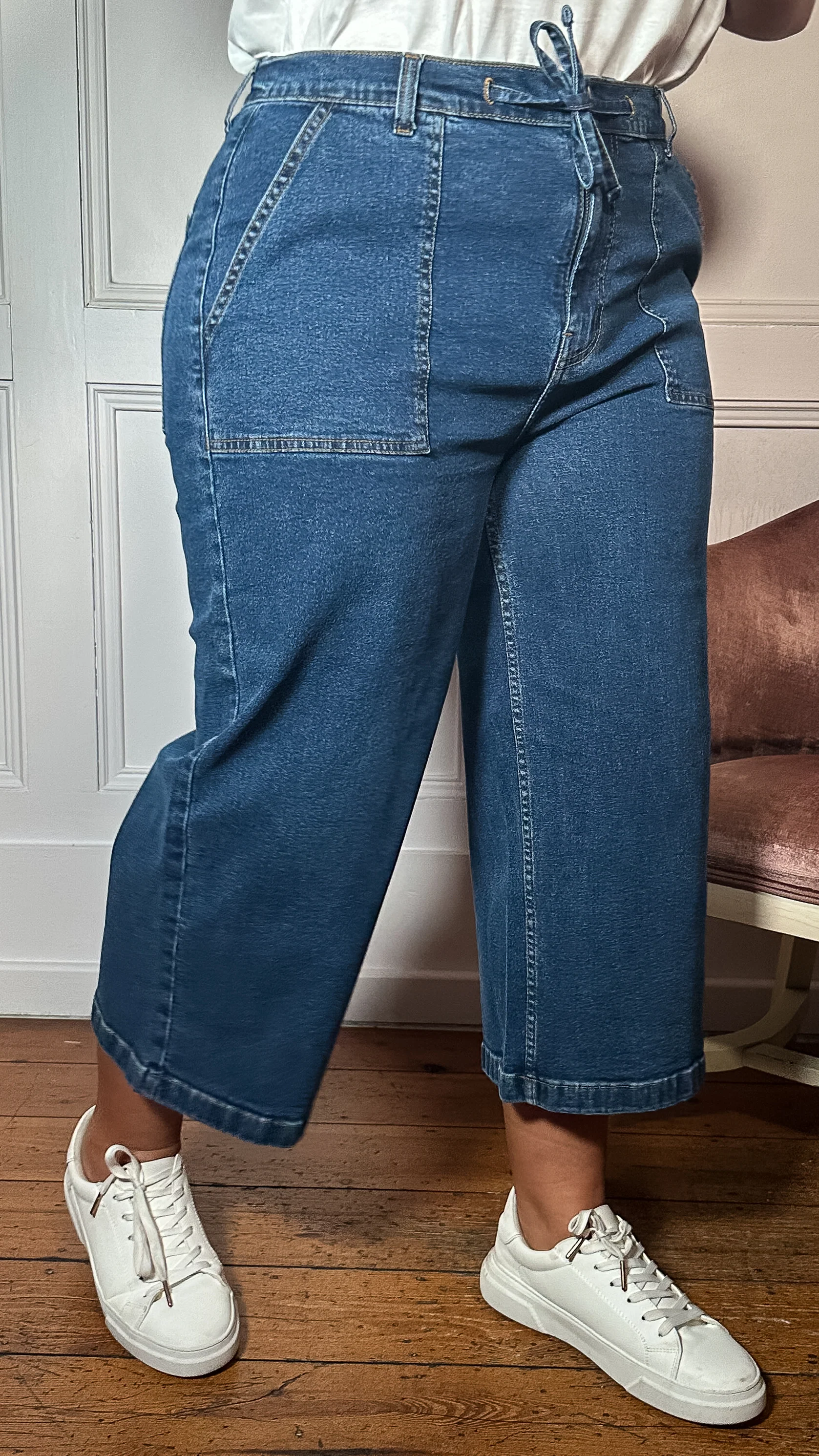 CurveWow Denim Culotte Mid Wash - Insurauncei