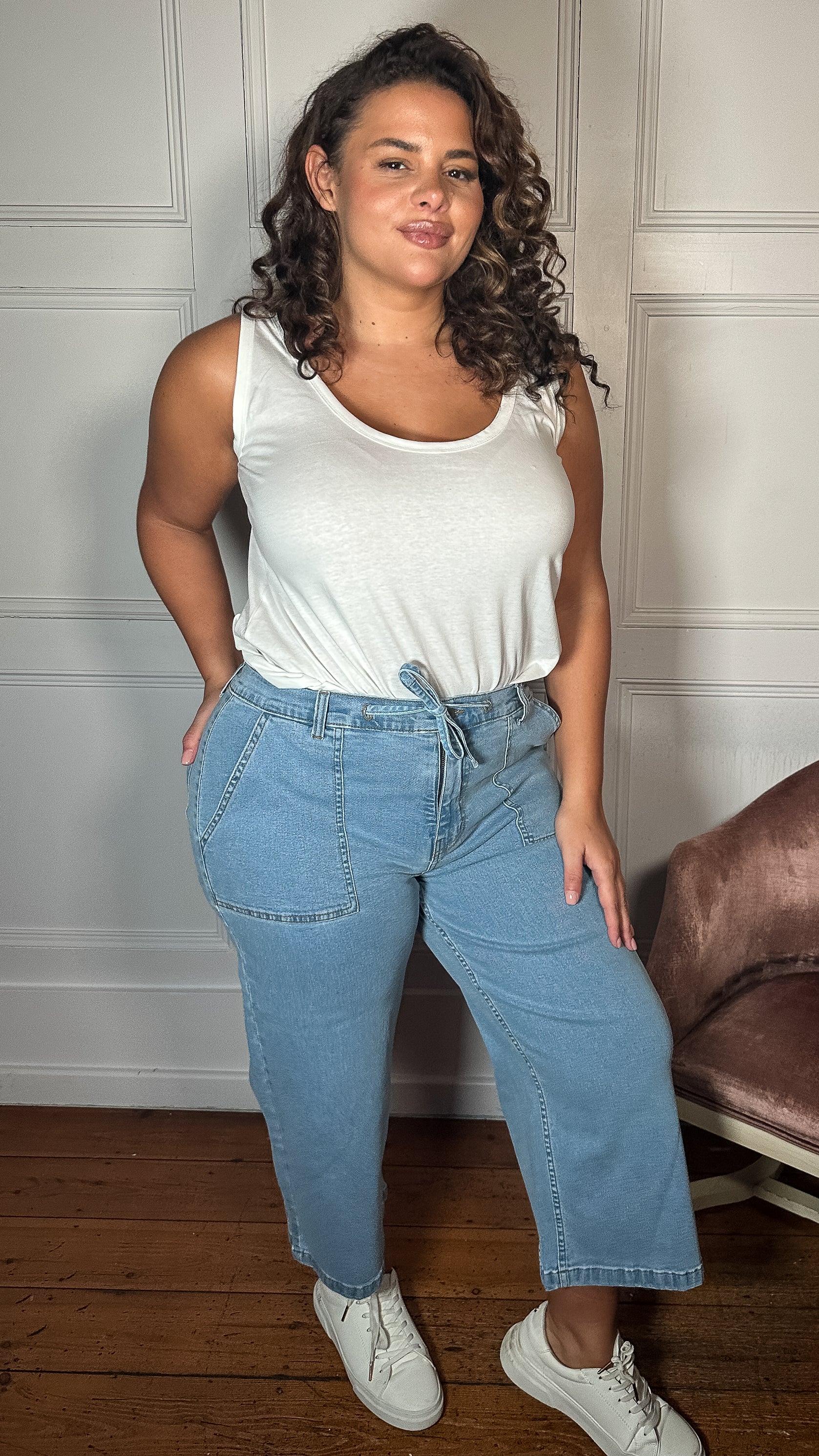 CurveWow Denim Culotte Light Wash - Insurauncei