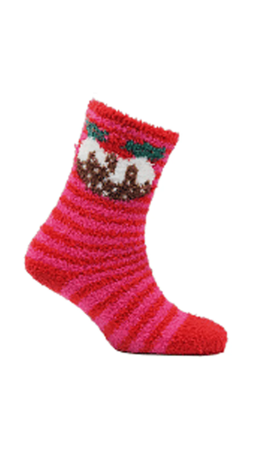 Snuggle Toes Christmas Pudding Cosy Socks With Gripper Sole - Insurauncei