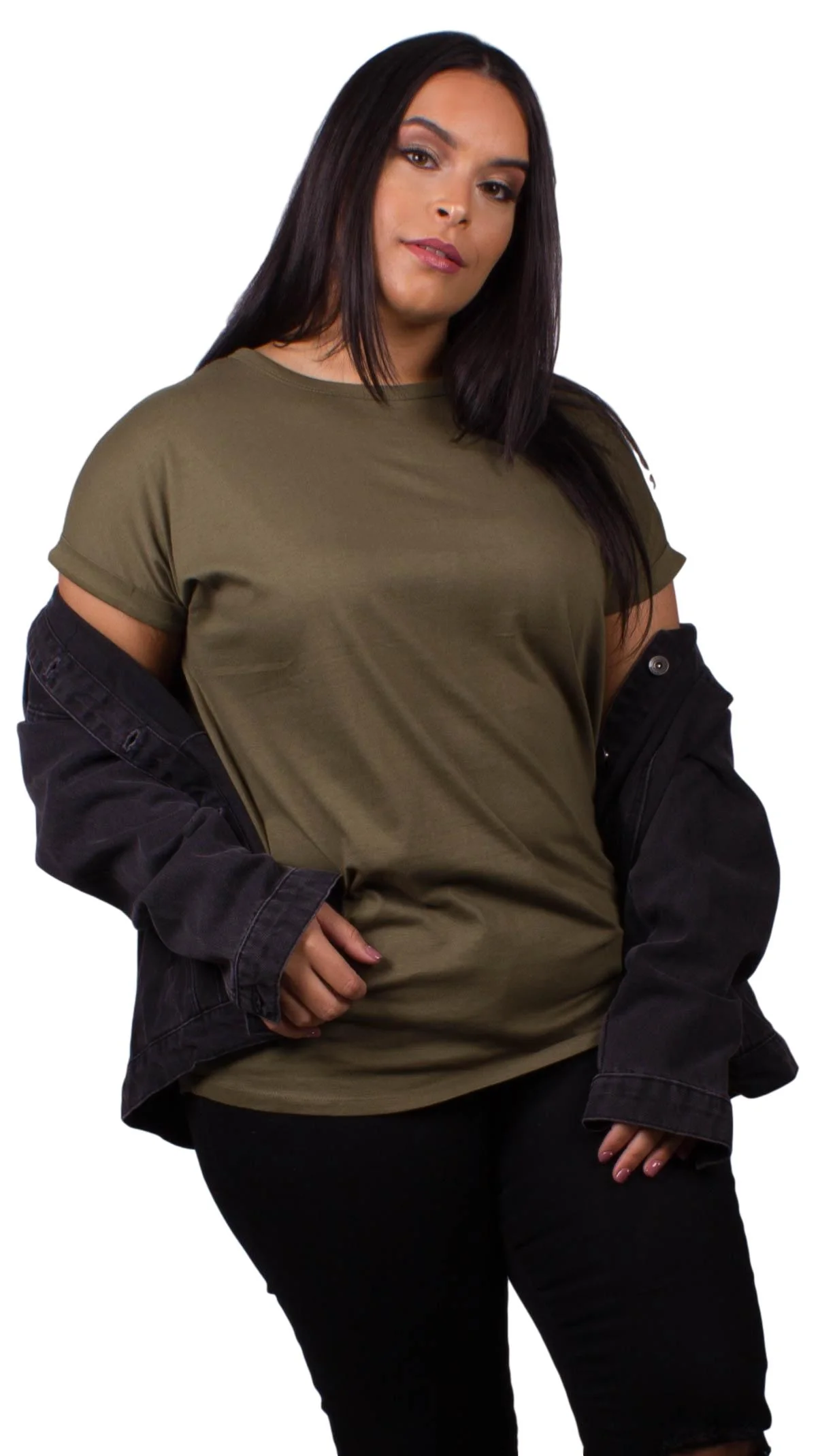 Curvewow Boyfriend T-Shirt Olive - Insurauncei