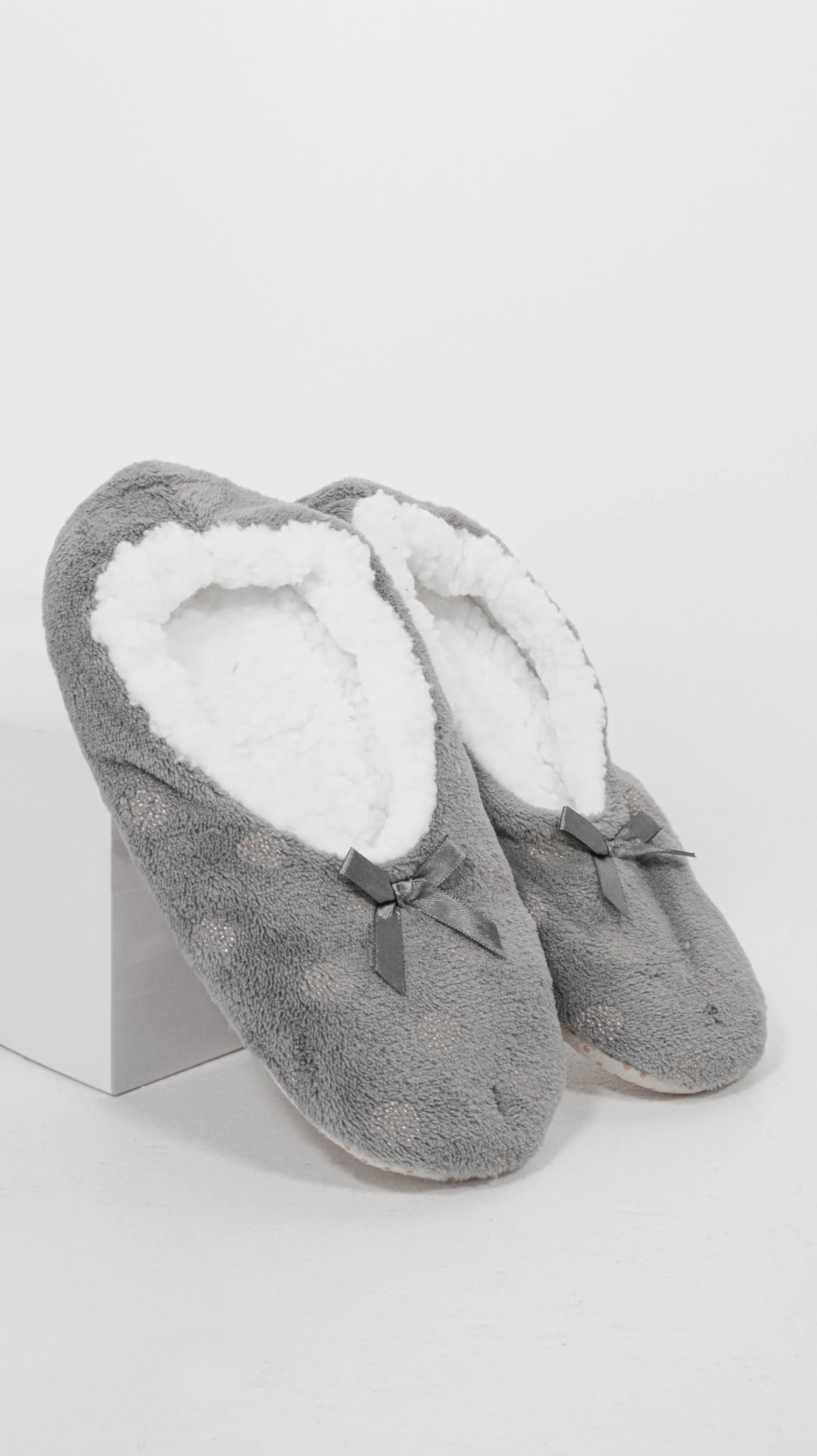 Sherpa Lined Cosy Slipper Socks Grey - Insurauncei