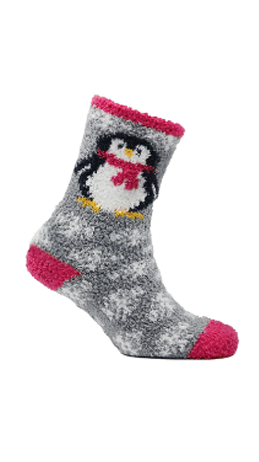 Snuggle Toes Christmas Penguin Cosy Socks With Gripper Sole - Insurauncei