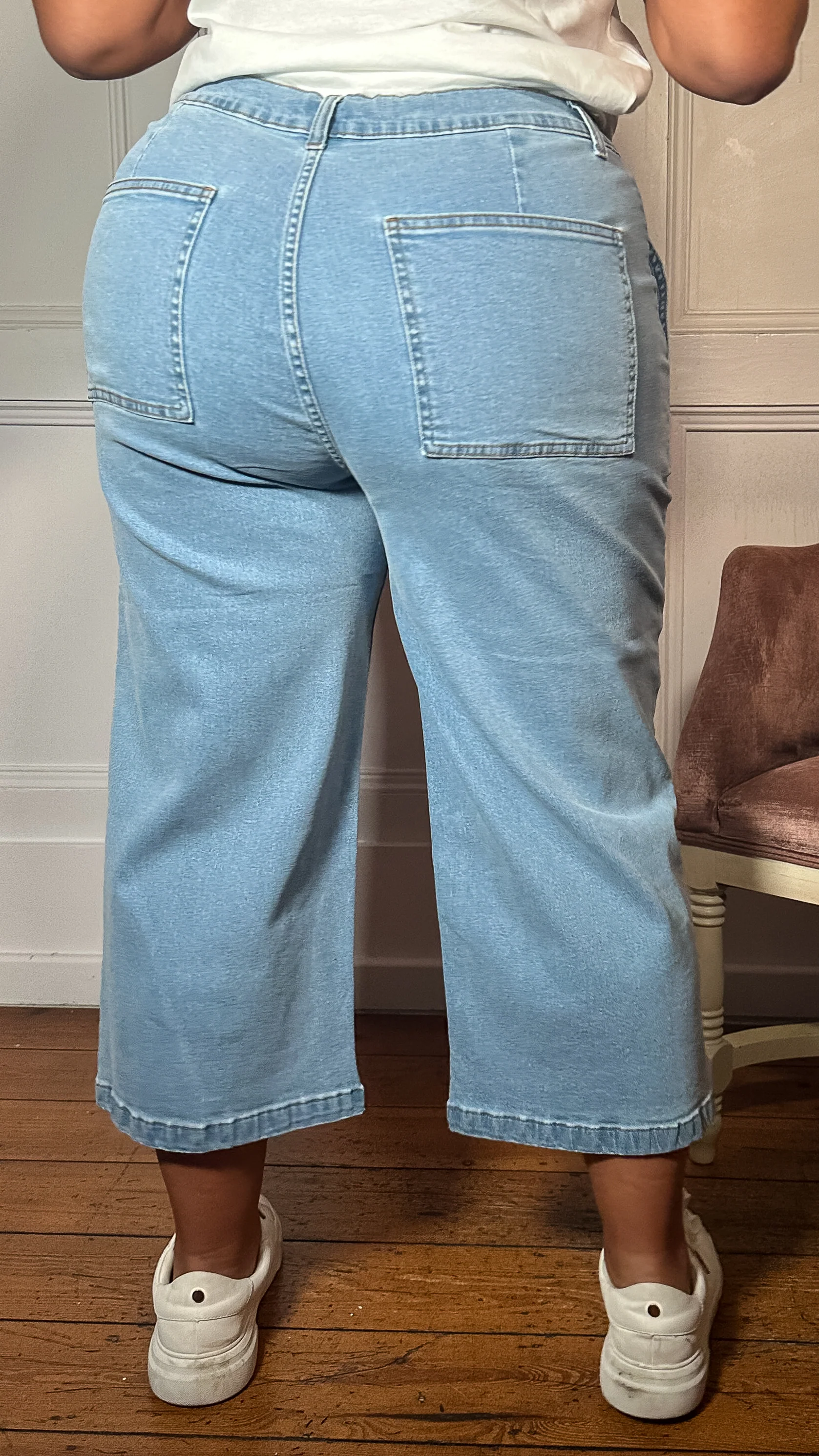 CurveWow Denim Culotte Light Wash - Insurauncei