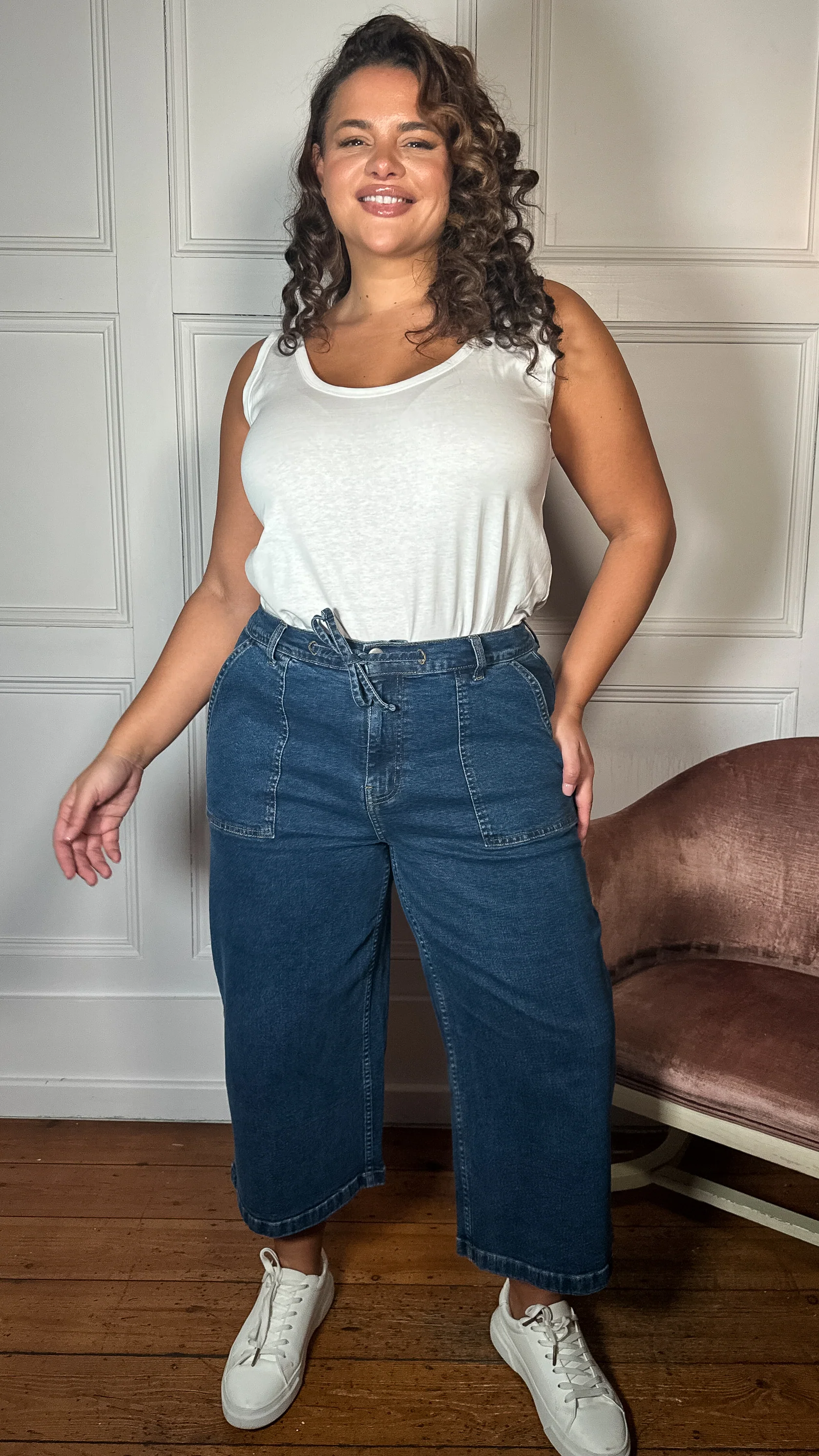 CurveWow Denim Culotte Mid Wash - Insurauncei