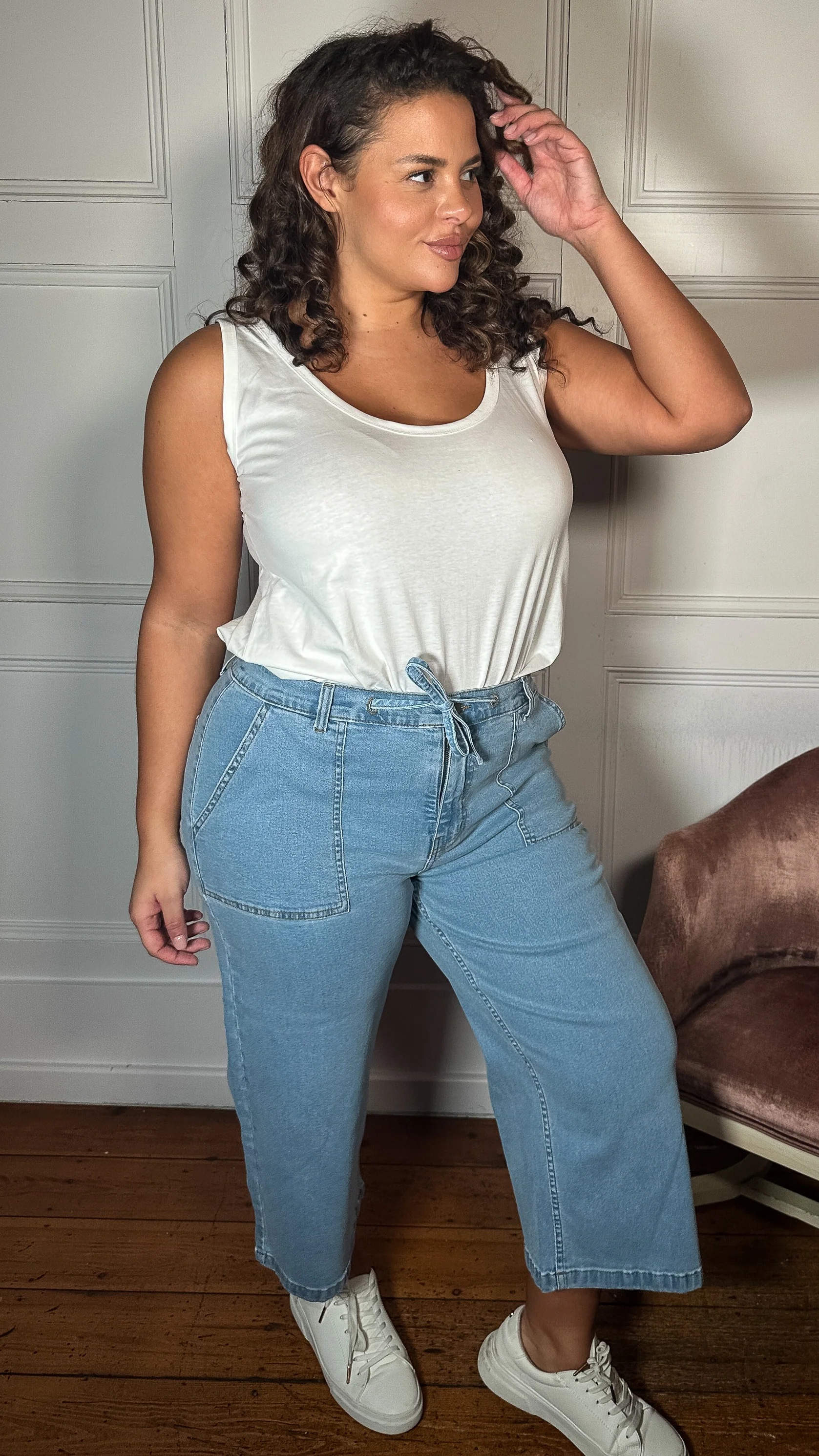 CurveWow Denim Culotte Light Wash - Insurauncei