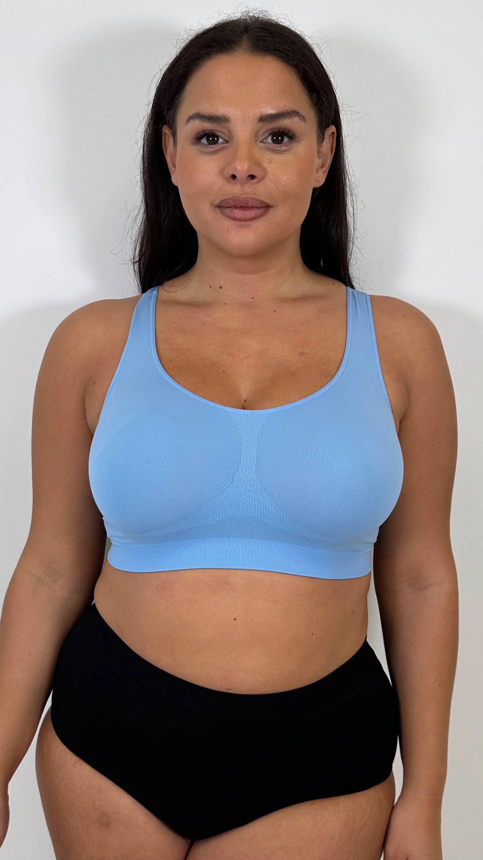 Curvy Seam Free Comfort Bra Blue - Insurauncei