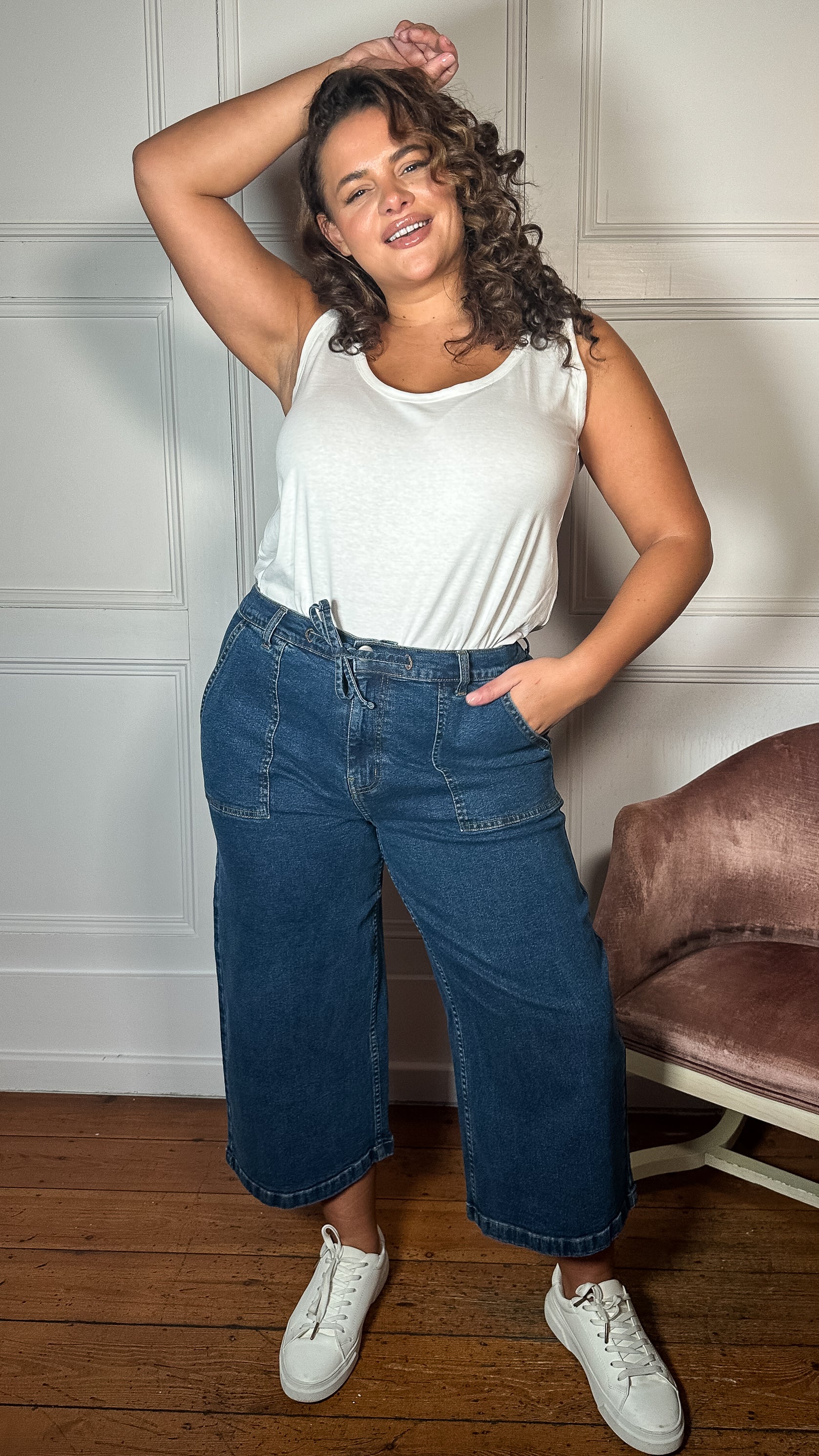 CurveWow Denim Culotte Mid Wash - Insurauncei