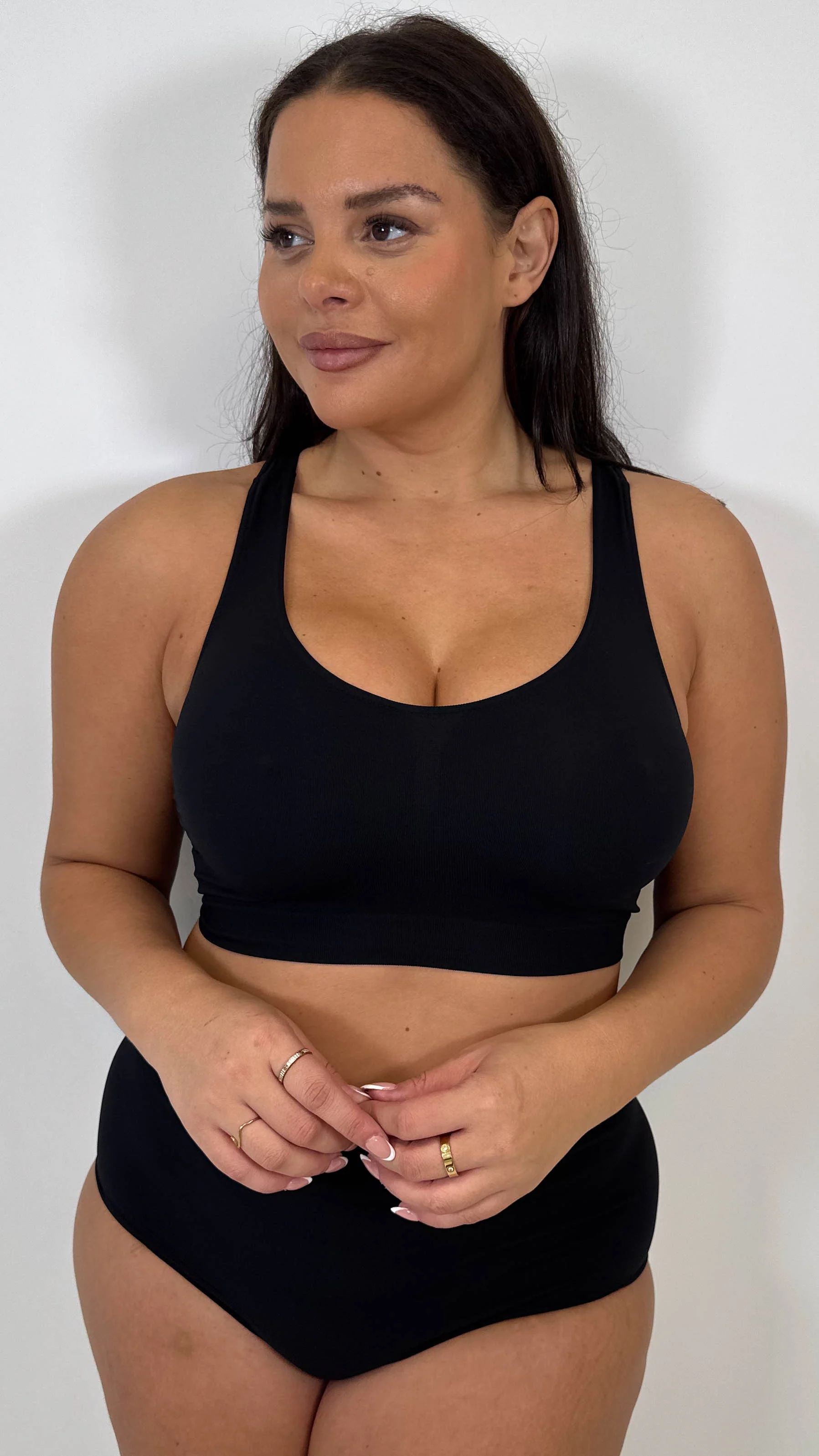 Curvy Seam Free Comfort Bra Black - Insurauncei