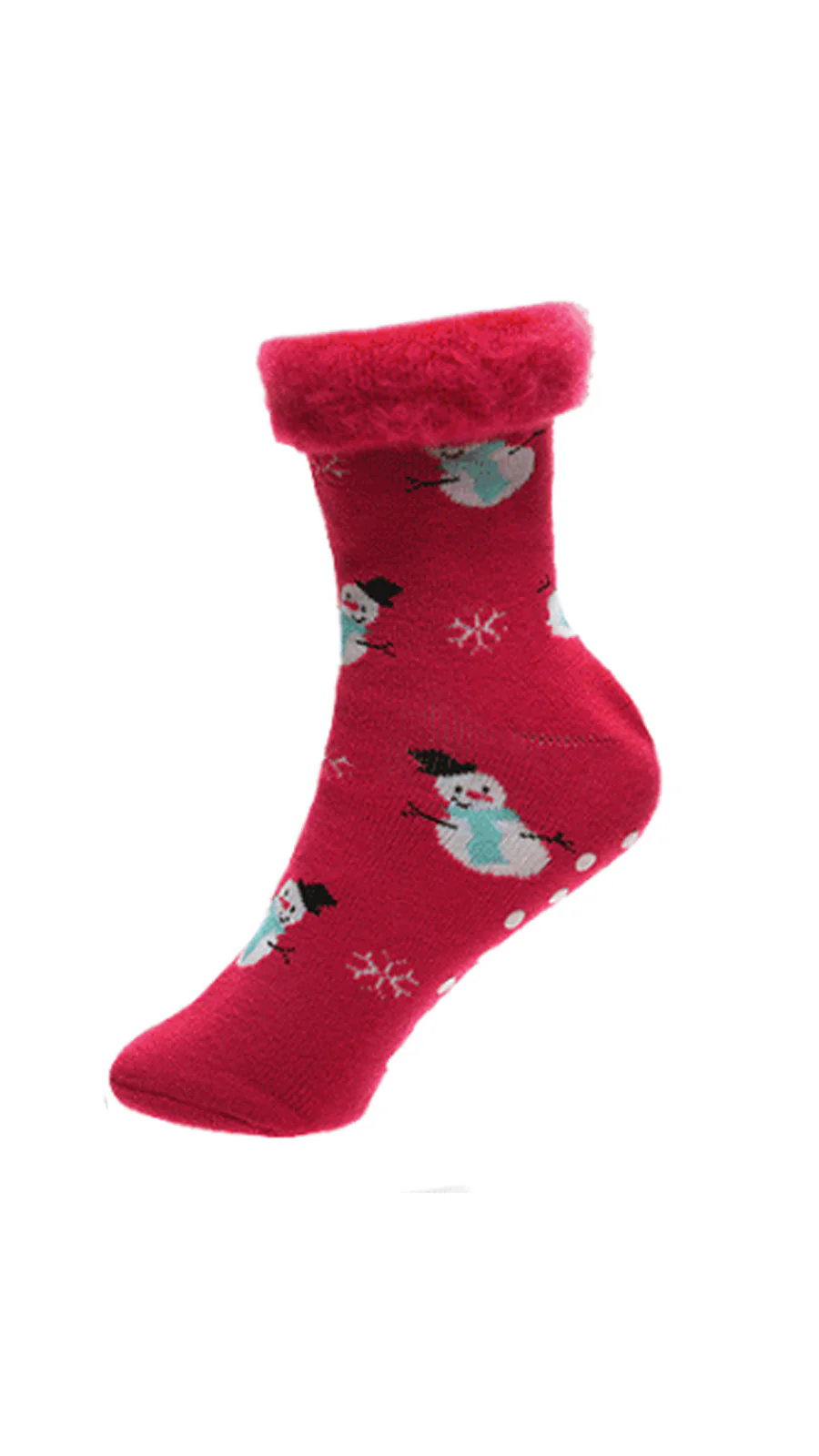 Christmas Design Bed Brushed Socks With Gripper Red - Insurauncei