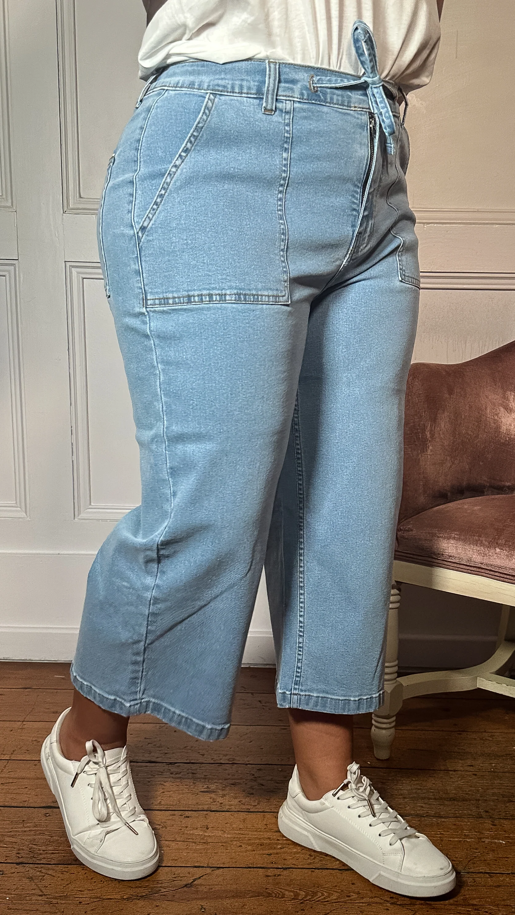 CurveWow Denim Culotte Light Wash - Insurauncei